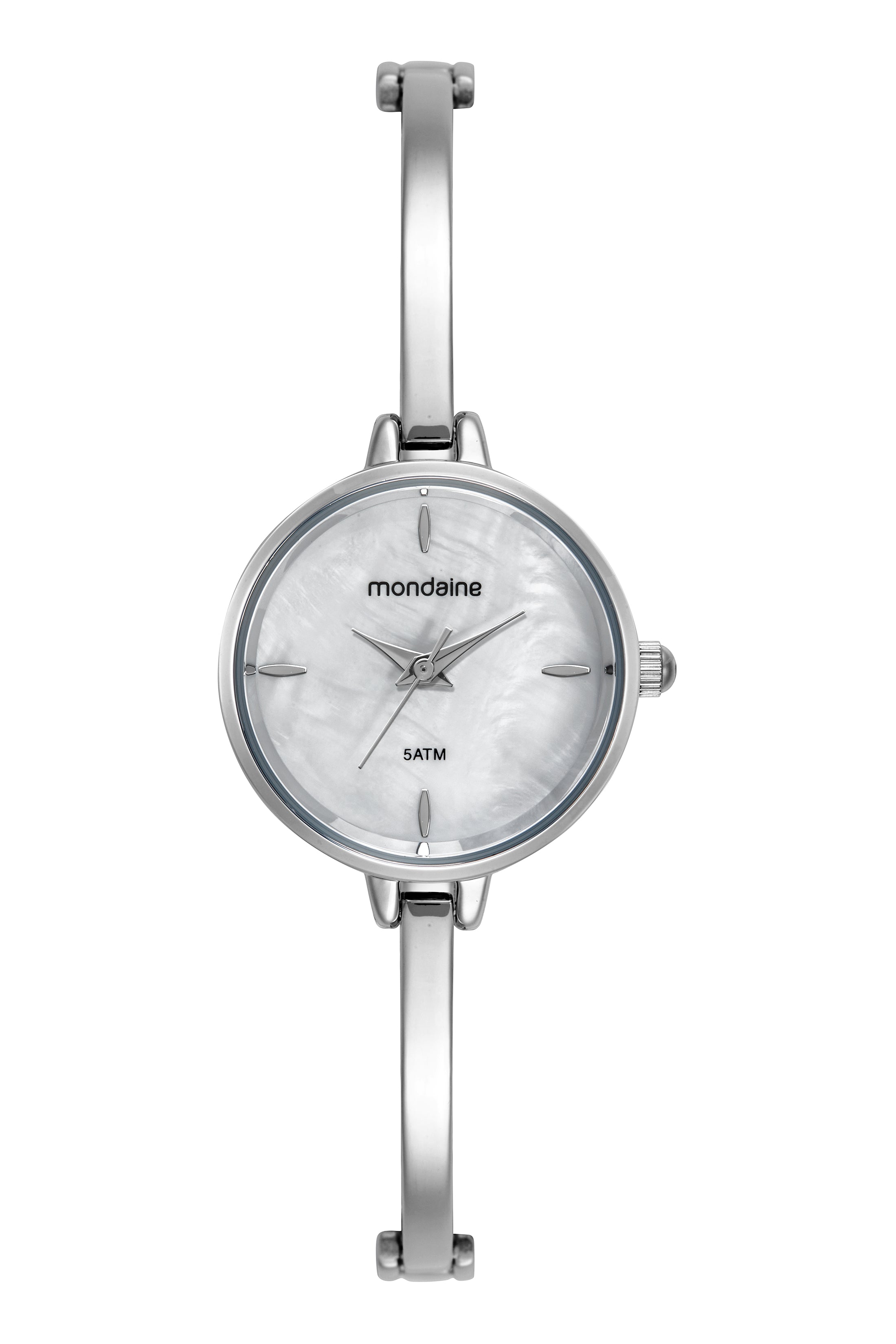 Relógio feminino prata com pulseira de aço inoxidável