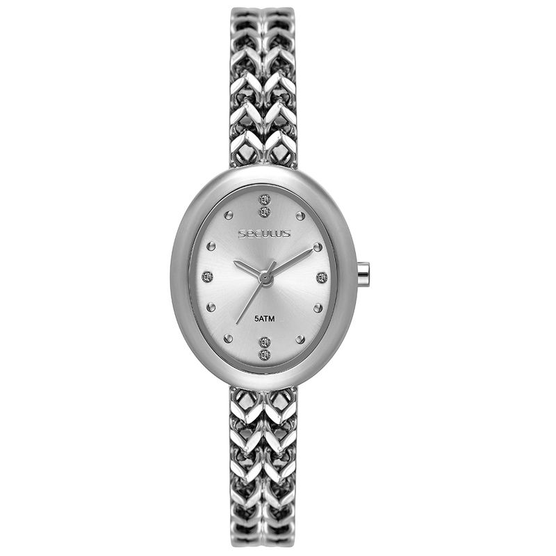 Relógio feminino prata com caixa de 28mm