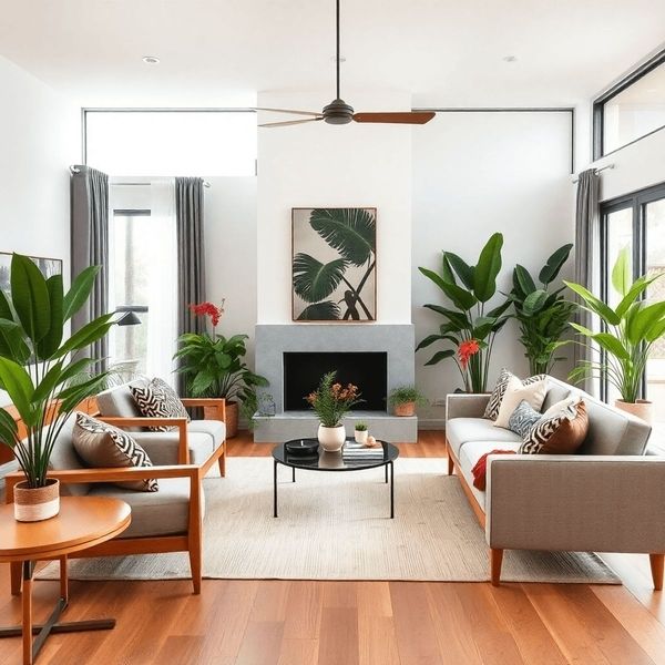 iluminação natural sala estar escandinava pequena