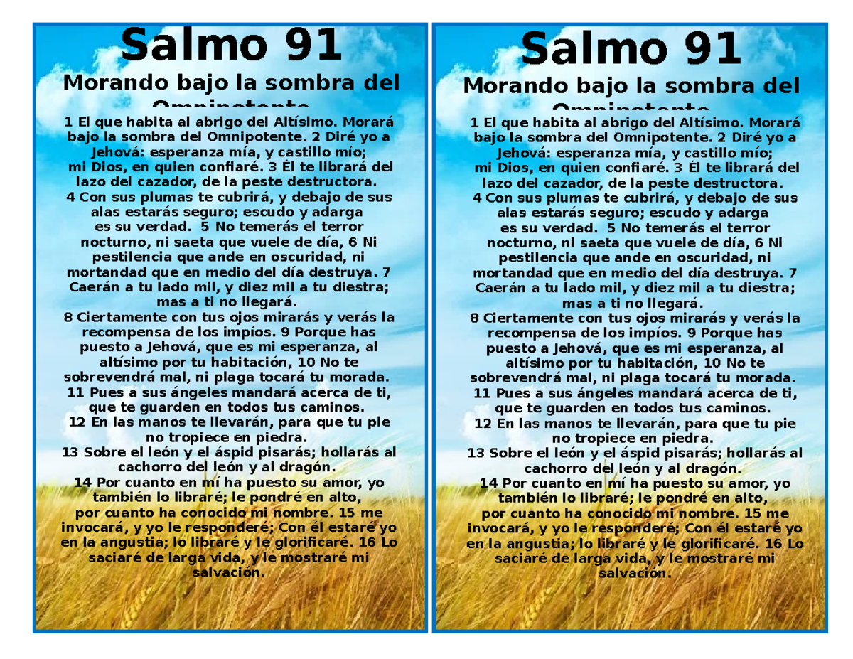 salmo 91 em quadro