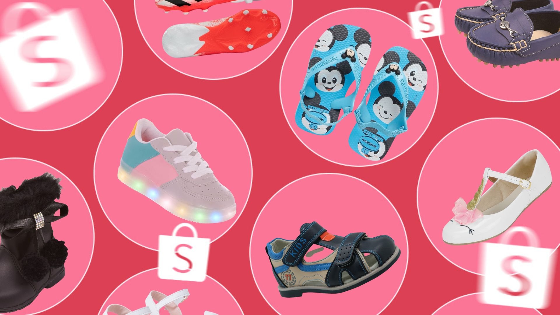 Calçado com velcro infantil feminino
