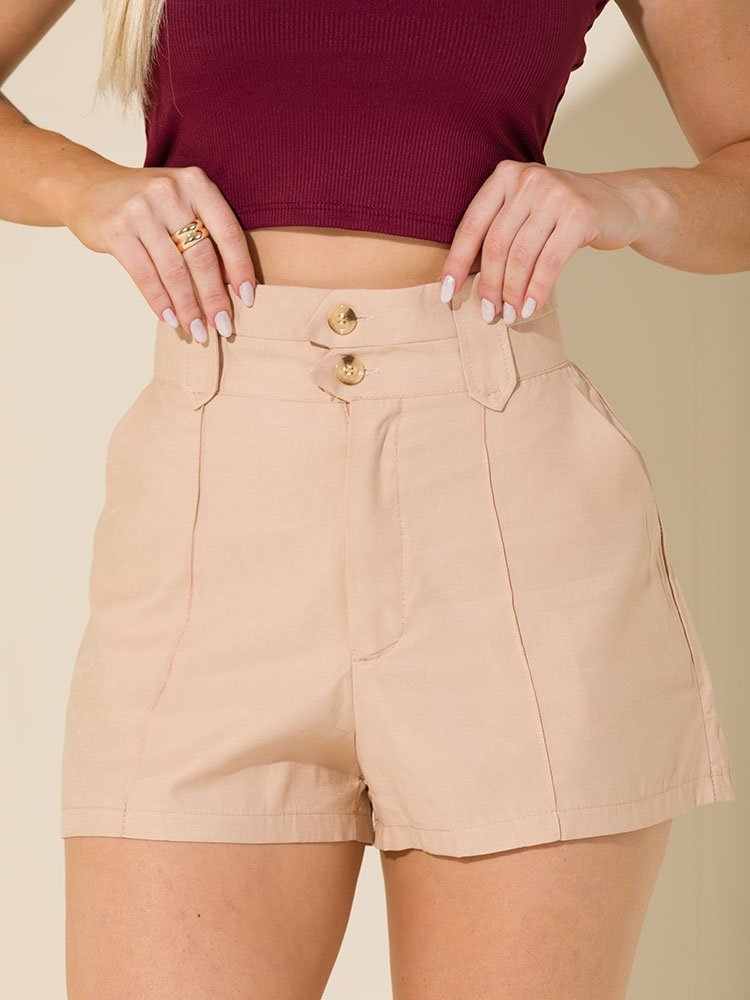 short canelado feminino