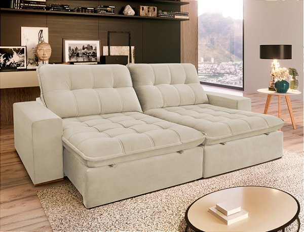 Sofá 4 lugares retrátil