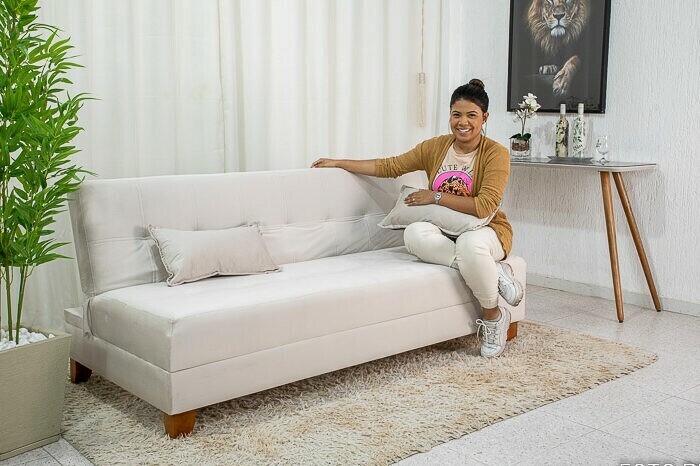 Sofá 4 lugares azul marinho