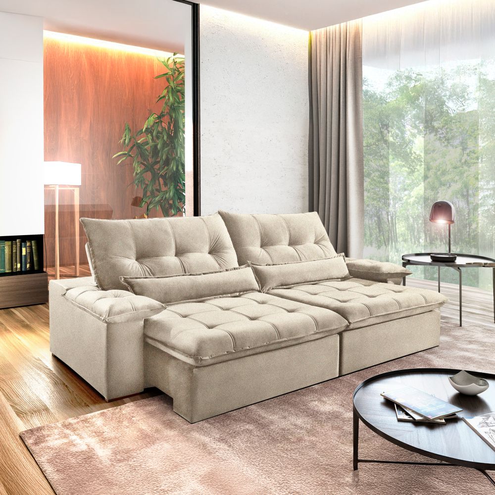 Sofá 4 lugares suede