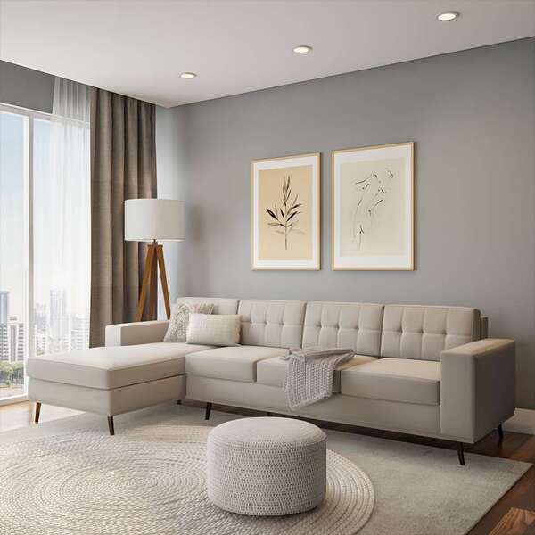 Sofá 4 lugares cinza escuro