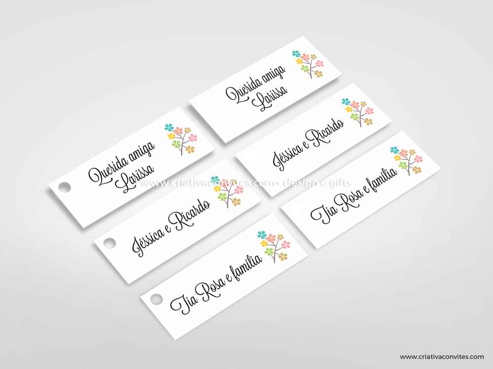 tag com nome dos convidados