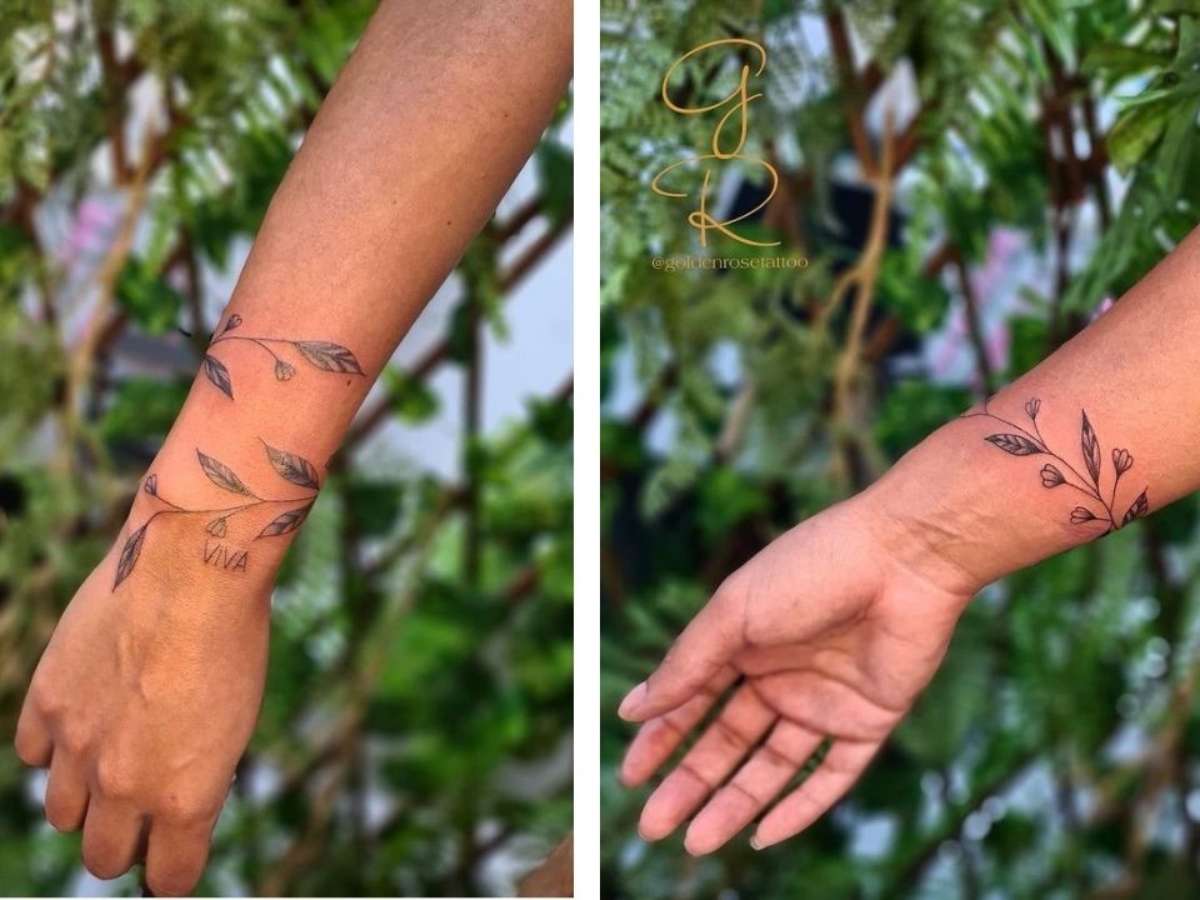 ideias de tatuagem feminina braço floral