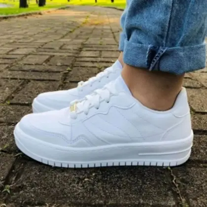 tênis branco feminino couro