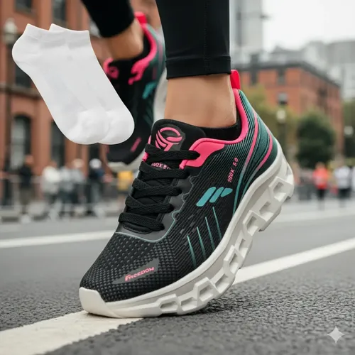 Tênis de caminhada feminino respirável