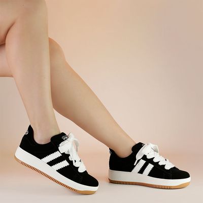 tênis casual feminino sola reta