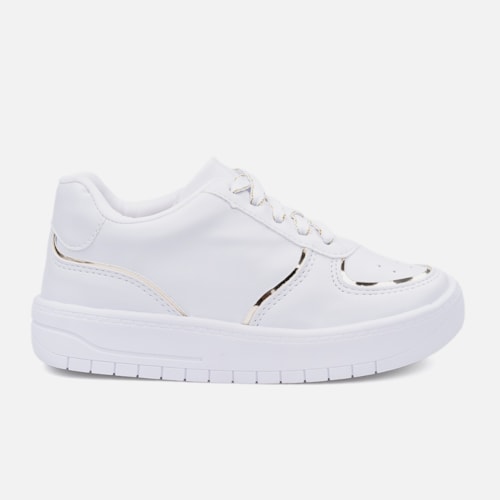 Tênis branco feminino com zíper