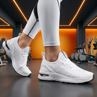 Tênis para academia feminino com cabedal em knit para treinos funcionais