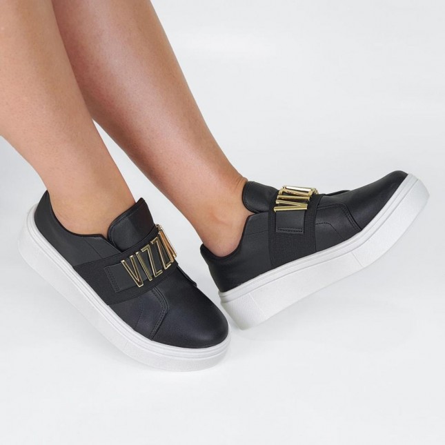 Tênis slip on feminino de lona