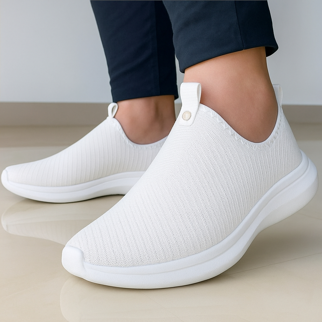 Tênis slip on feminino knit