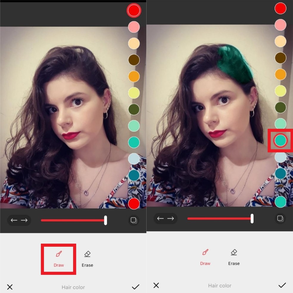 testar cor de cabelo