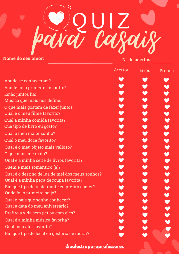 teste para namorados perguntas