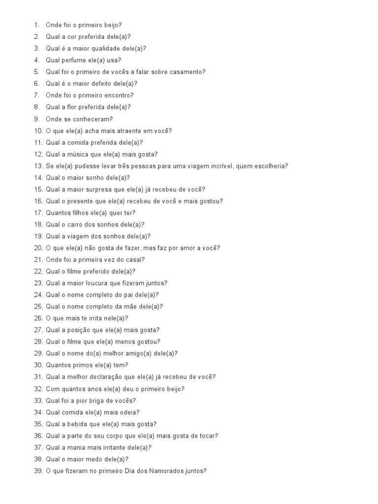 teste para namorados perguntas