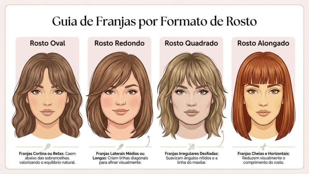franja para cabelo ondulado