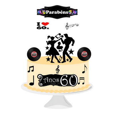 topo de bolo 60 anos vs topo de bolo 50 anos