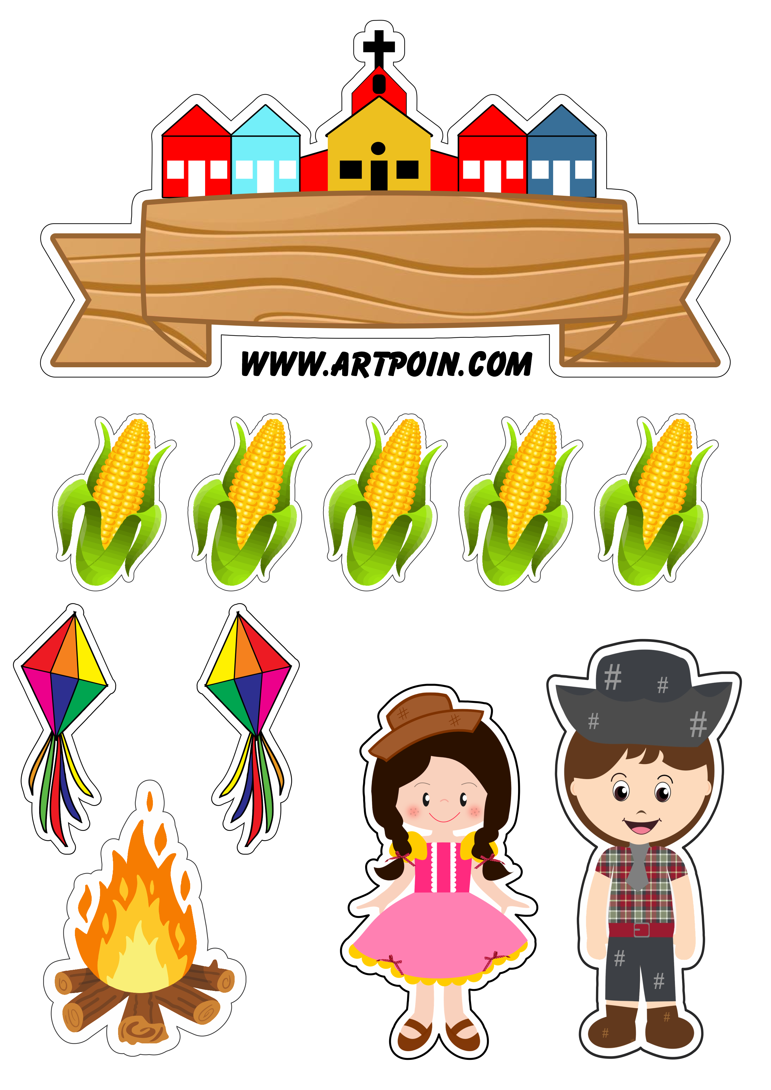 topo de bolo junino feminino para imprimir