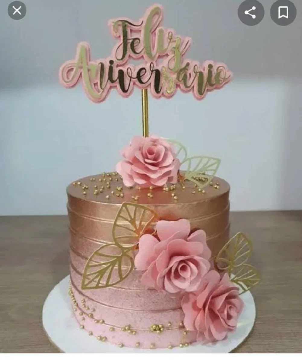 topper de bolo feminino com flores