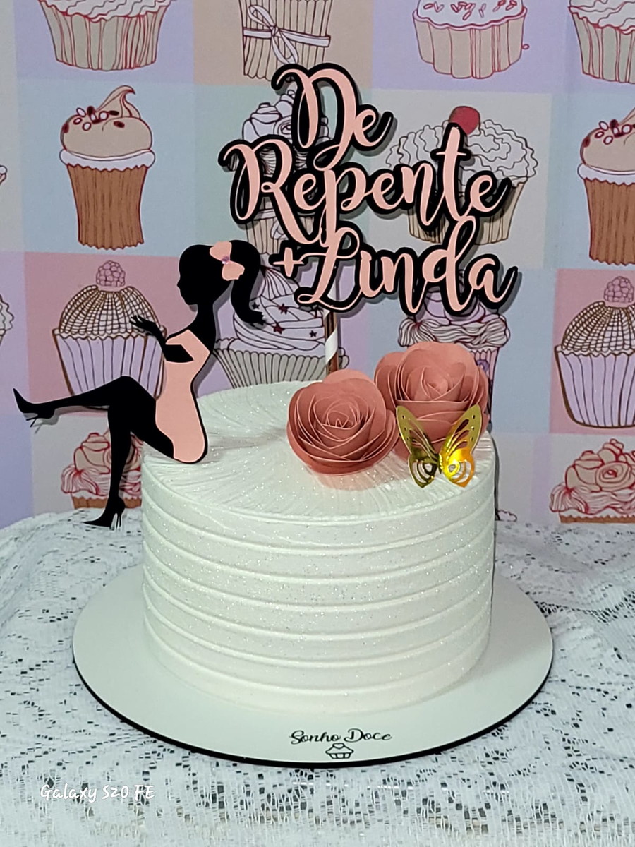 topper de bolo feminino tema
