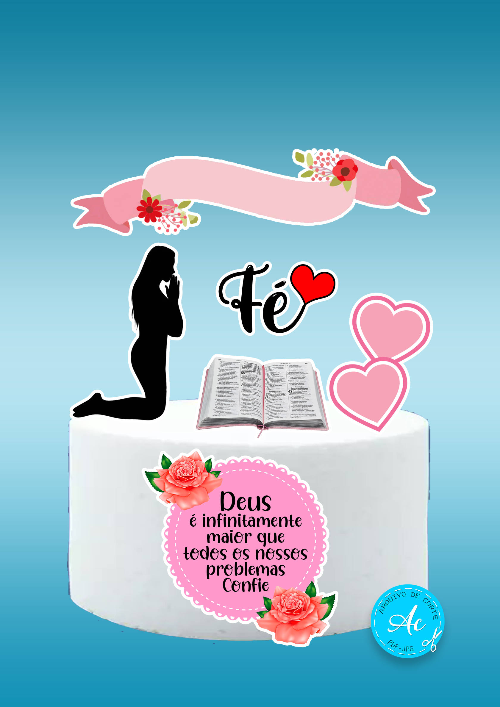 topper de bolo feminino glitter