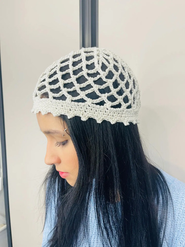 touca de crochê feminina
