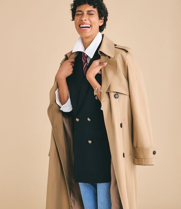 trench coat feminino gabardine