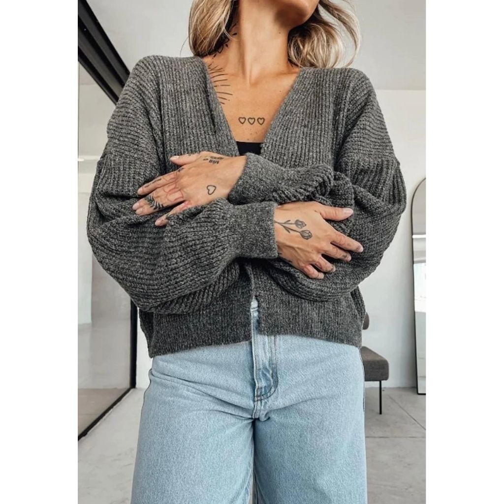 cardigan de tricot longo