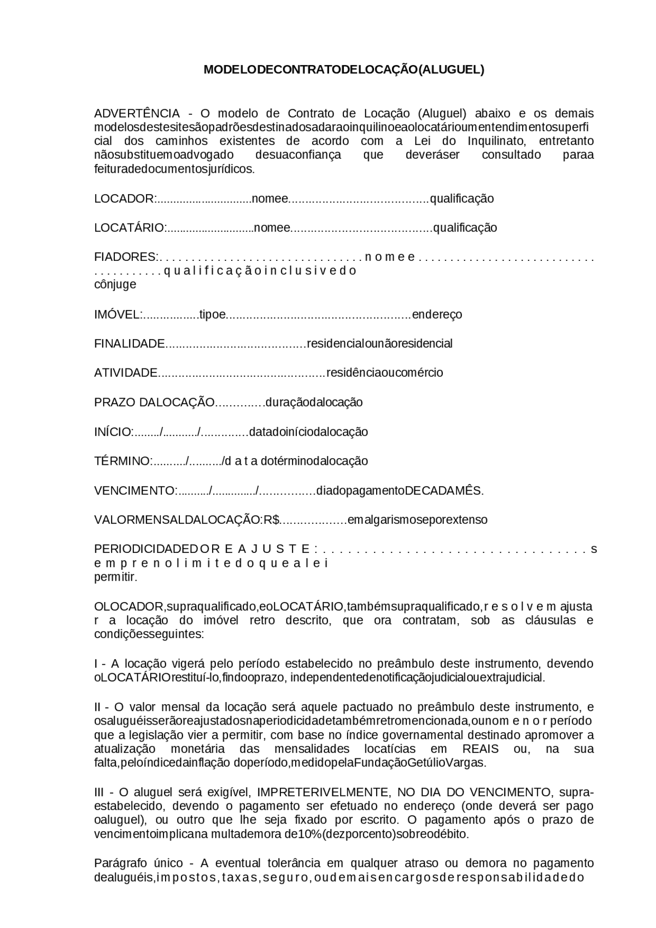 Contrato de Aluguel Sem Fiador: Opções e Modelos para Download