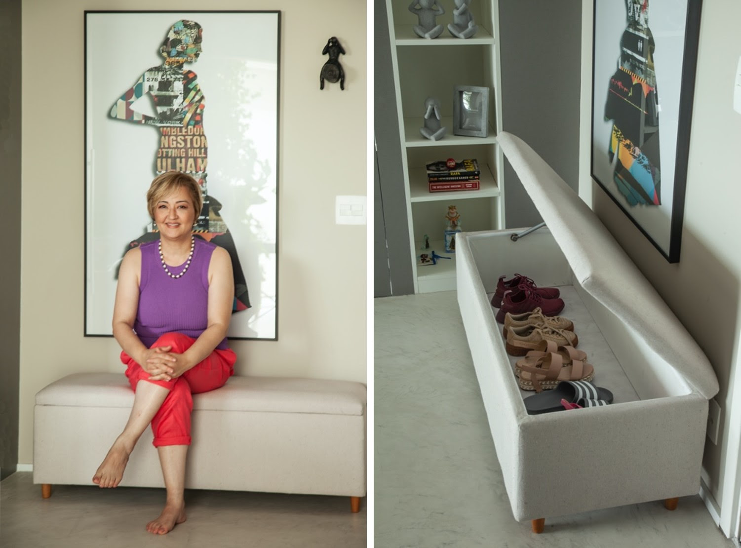 uma sapateira de mdf