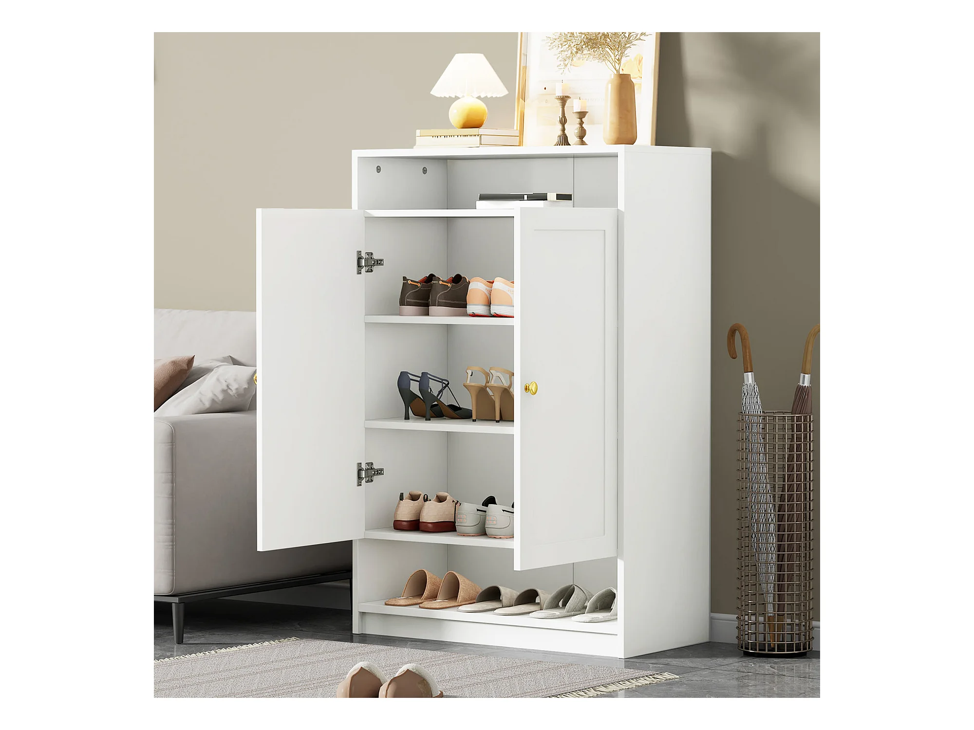 uma sapateira de mdf