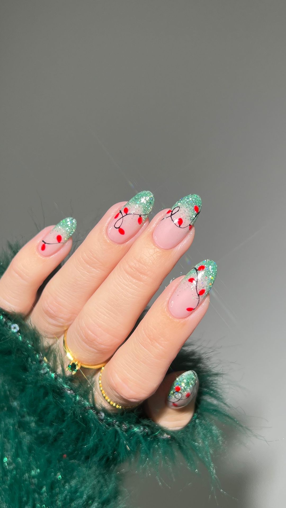 unha de natal vermelha