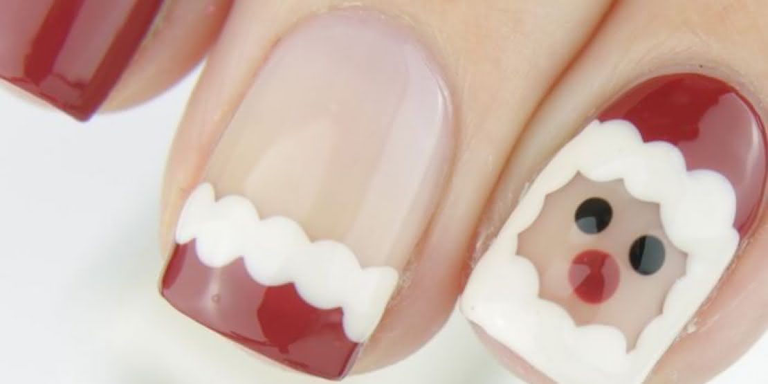 unha de natal dourada