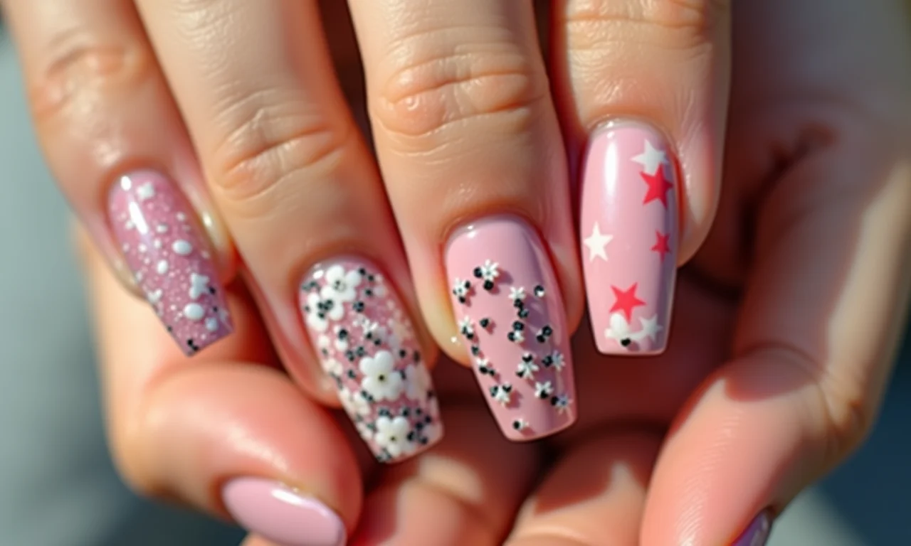 unhas em gel decoradas vs unhas naturais decoradas