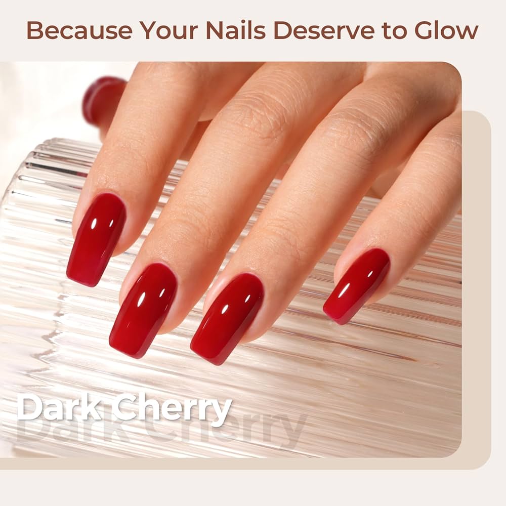 Unhas em gel cherry nails