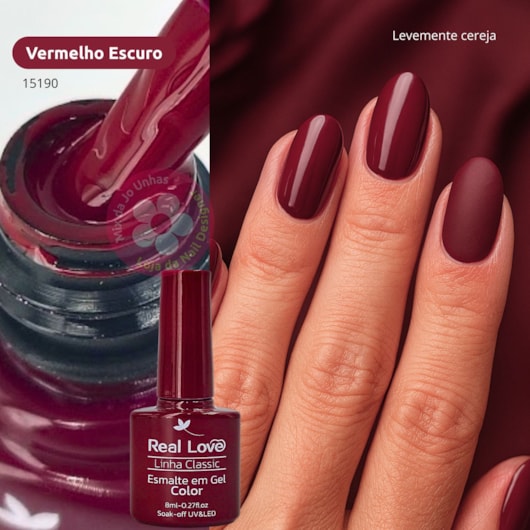Unhas em gel cherry nails