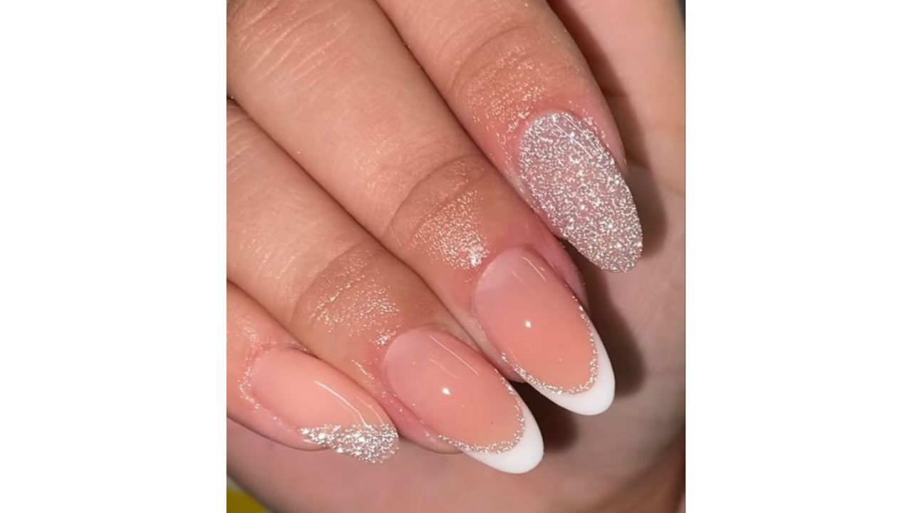 francesinha com glitter invertida