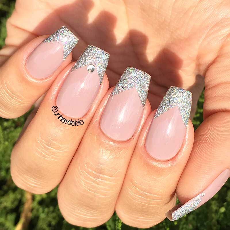 francesinha com glitter invertida