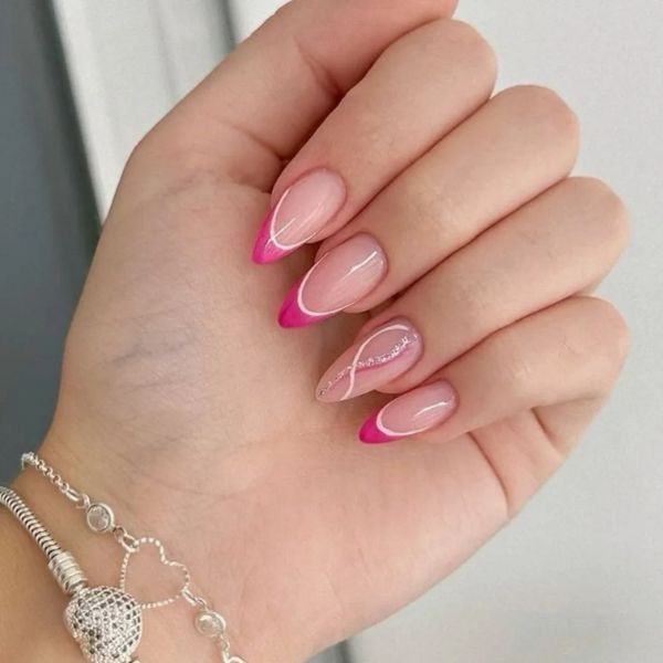 francesinha com glitter cascata (ombré)