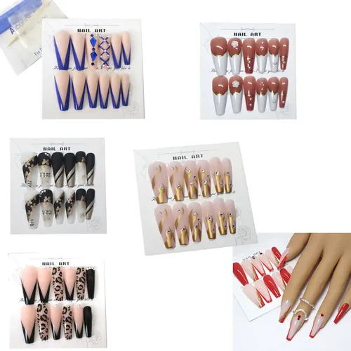 unha postiça decorada amendoada