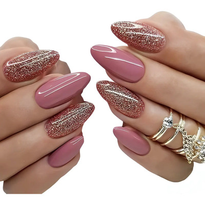 unha postiça decorada natural