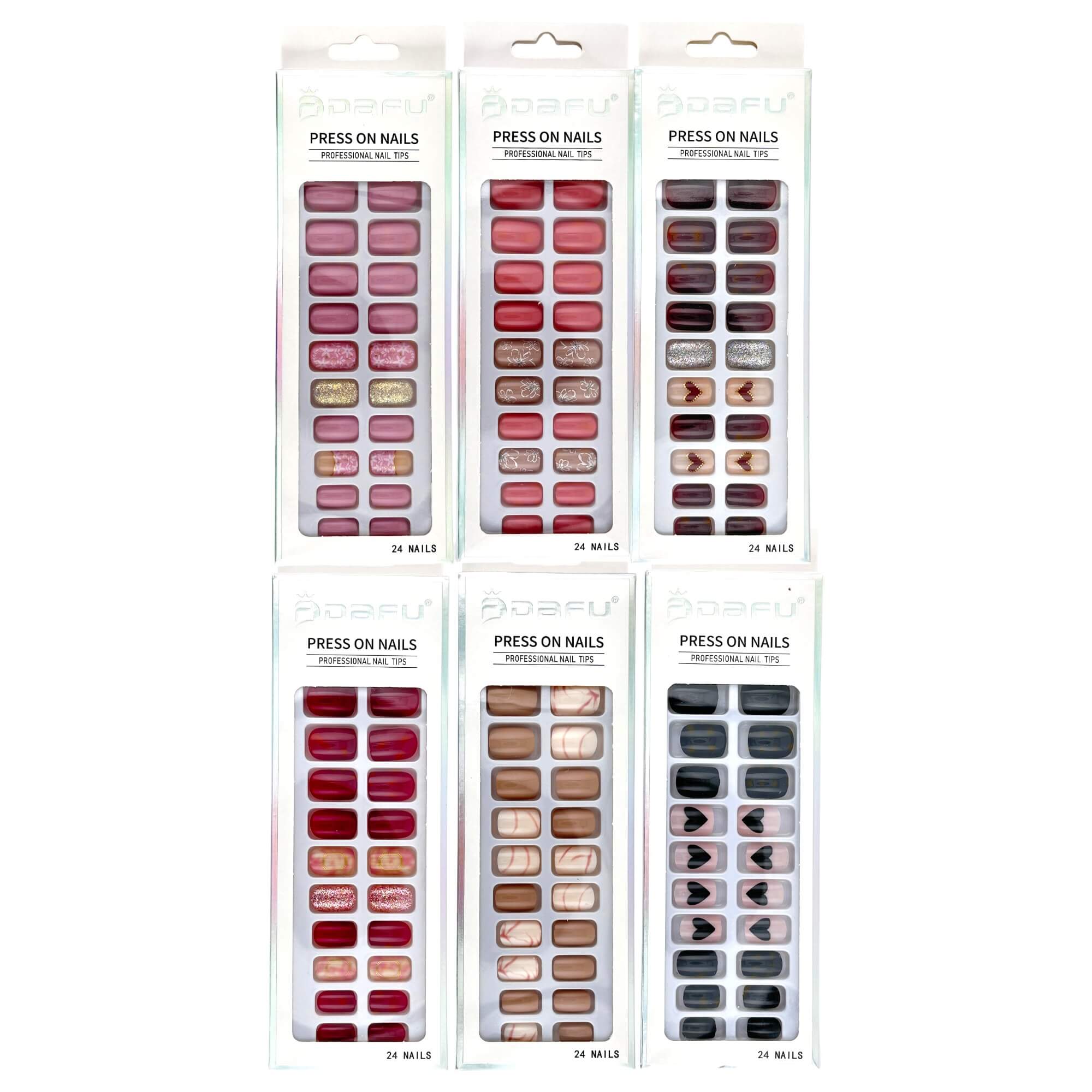 unha postiça decorada branca