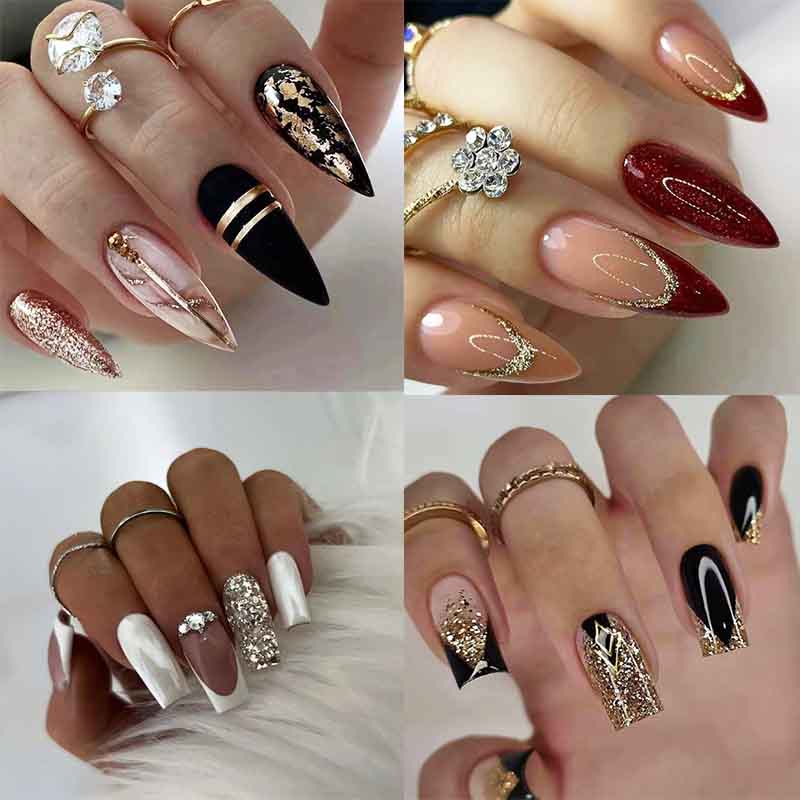 unha postiça decorada stiletto