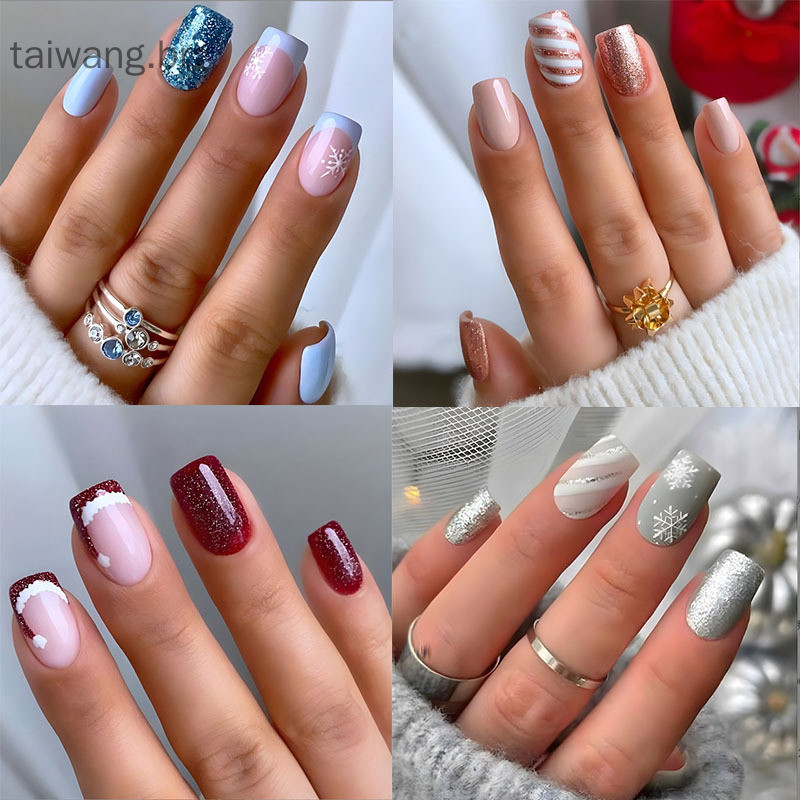 unha postiça decorada com strass