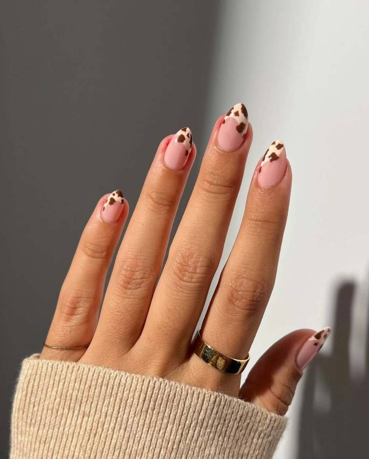 unha redonda com francesinha