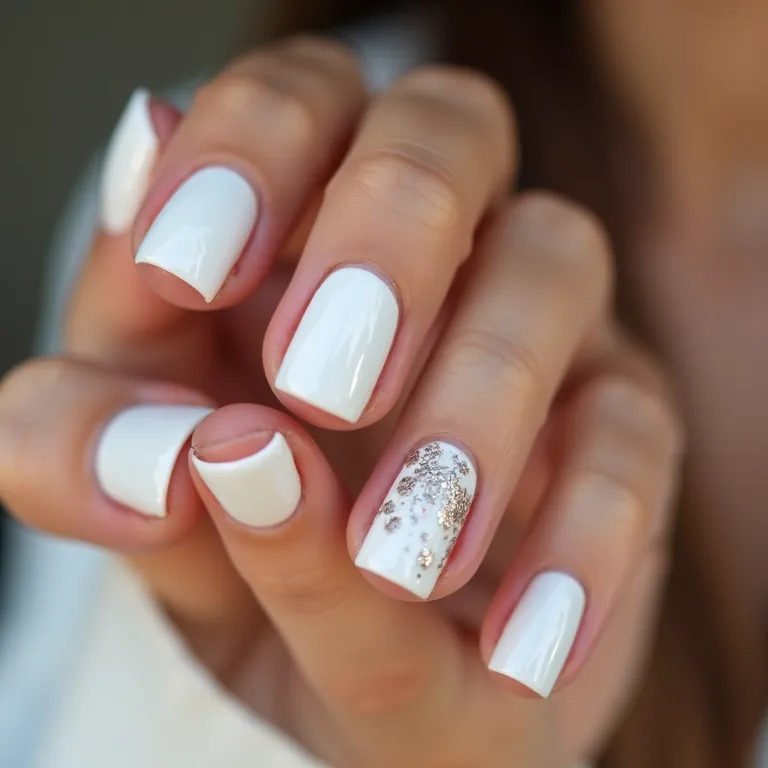 Unhas brancas minimalistas