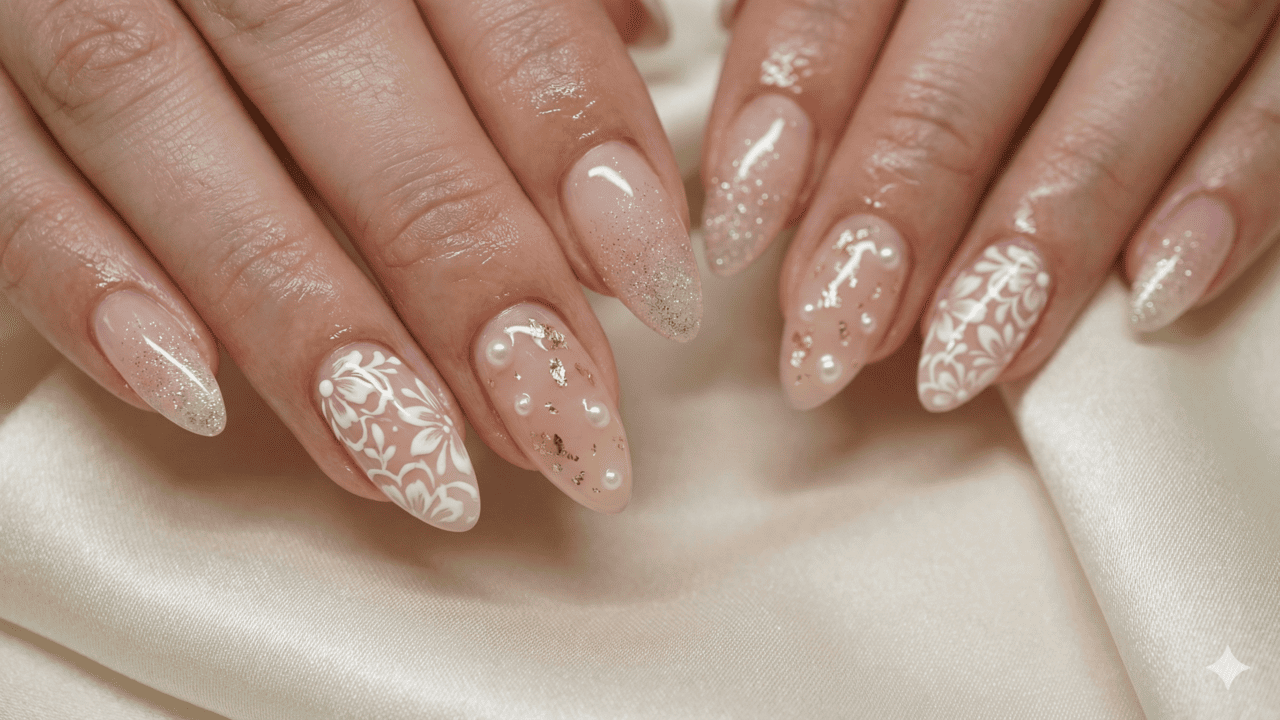 inspiração unhas claras casamento